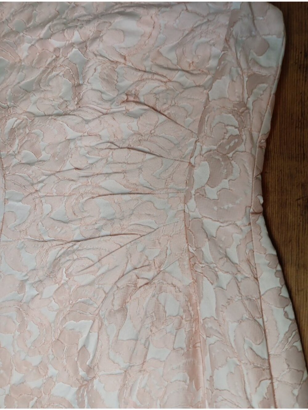 Ralph Lauren Ruched Sheath Dress Sz 6 Pink Jacquard Floral Romantic Event Glam - Picture 4 of 8